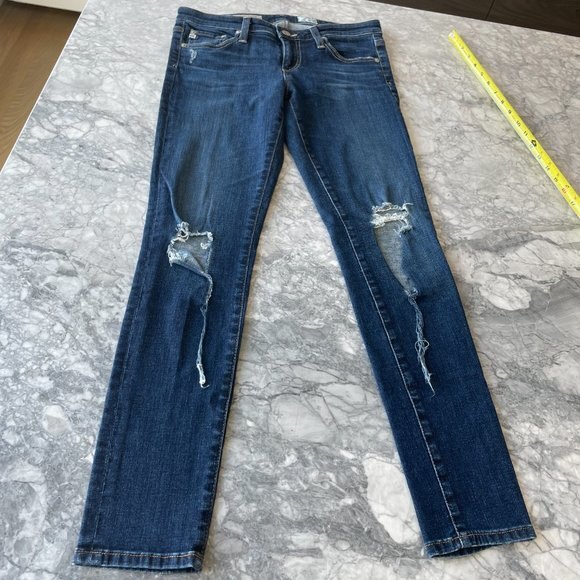 AG The Legging Ankle Super Skinny Ripped Jeans Size 27 - Picture 2 of 8